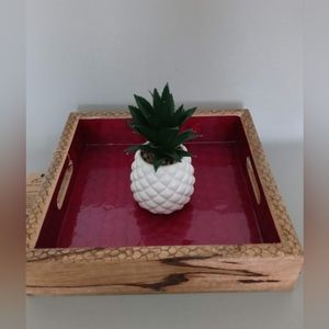 Tray  color burgundy  AMAN Home collection Service  square classic elegant New